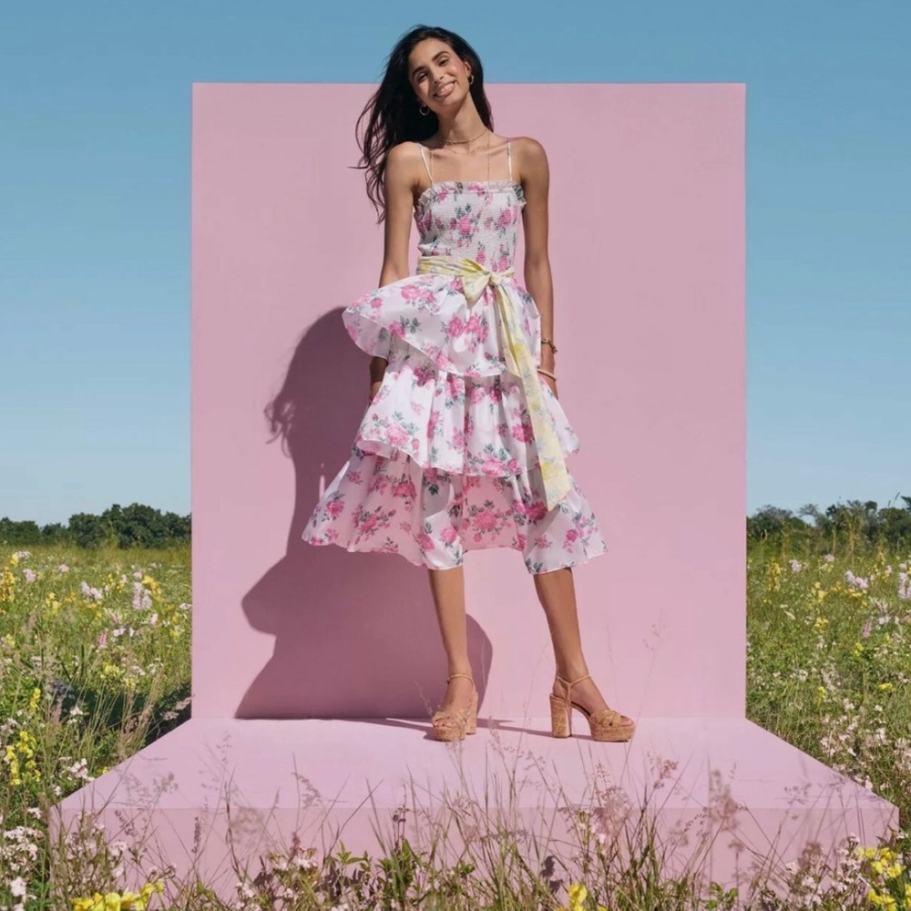 LoveShackFancy x TARGET Sz 2X Elise dress Tiered Dress Floral - Picture 2 of 16